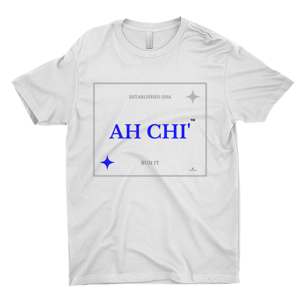 AH CHI' T-Shirt By Opulent Dezignz™ - Navy Blue and Black Bold