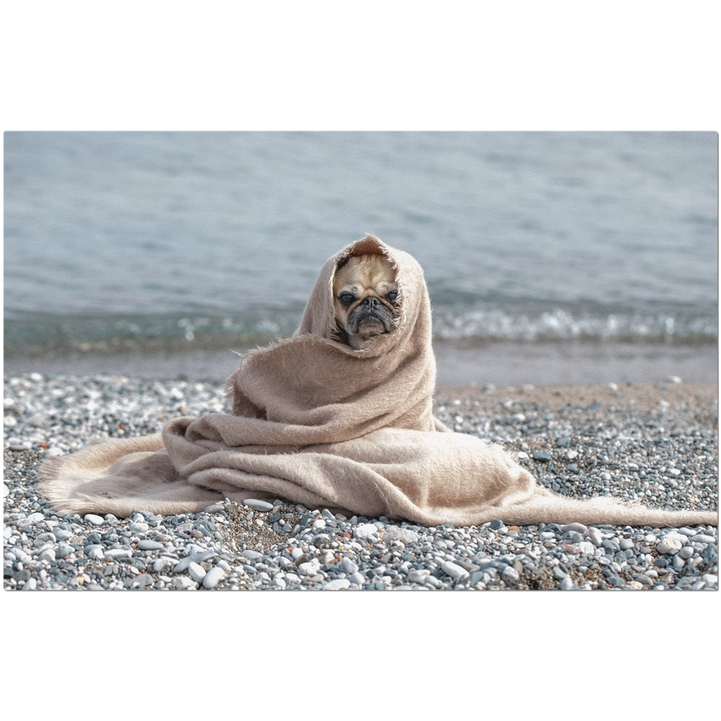 OPULENT DEZIGNZ™ Pug on Rocky Shores Inspirational Placemats